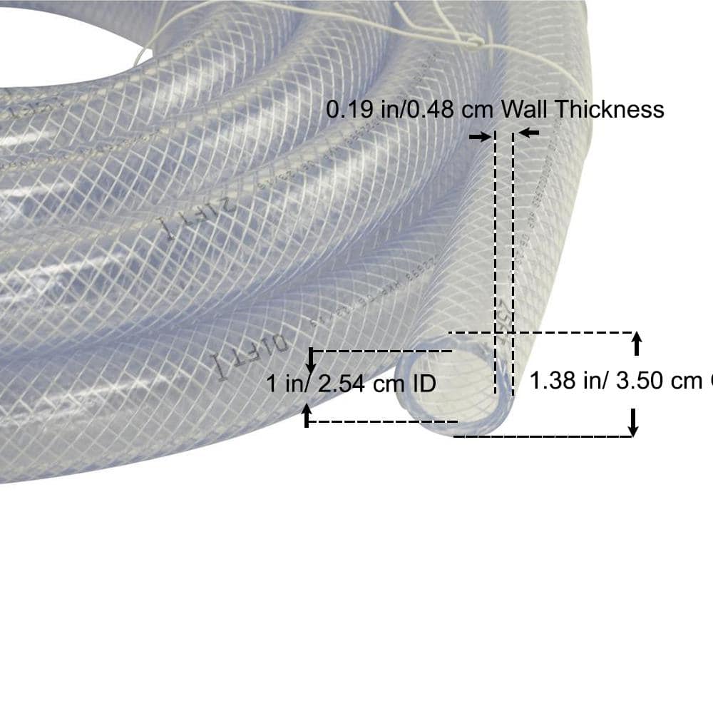 1-3/8 in. O.D. x 1 in. I.D. x 25 ft. PVC Braided Vinyl Tube - Hercitys