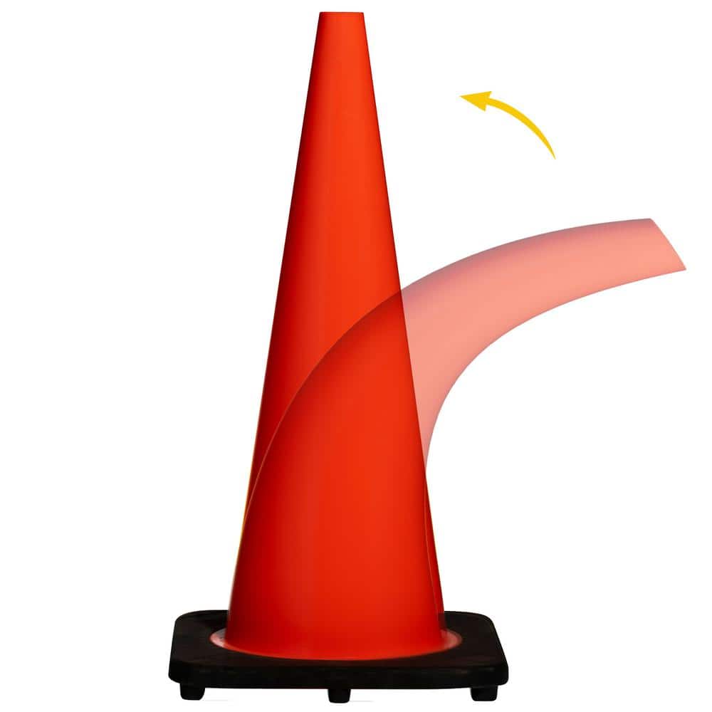 36 in. Orange PVC Non Reflective Traffic Safety Cone - Hercitys