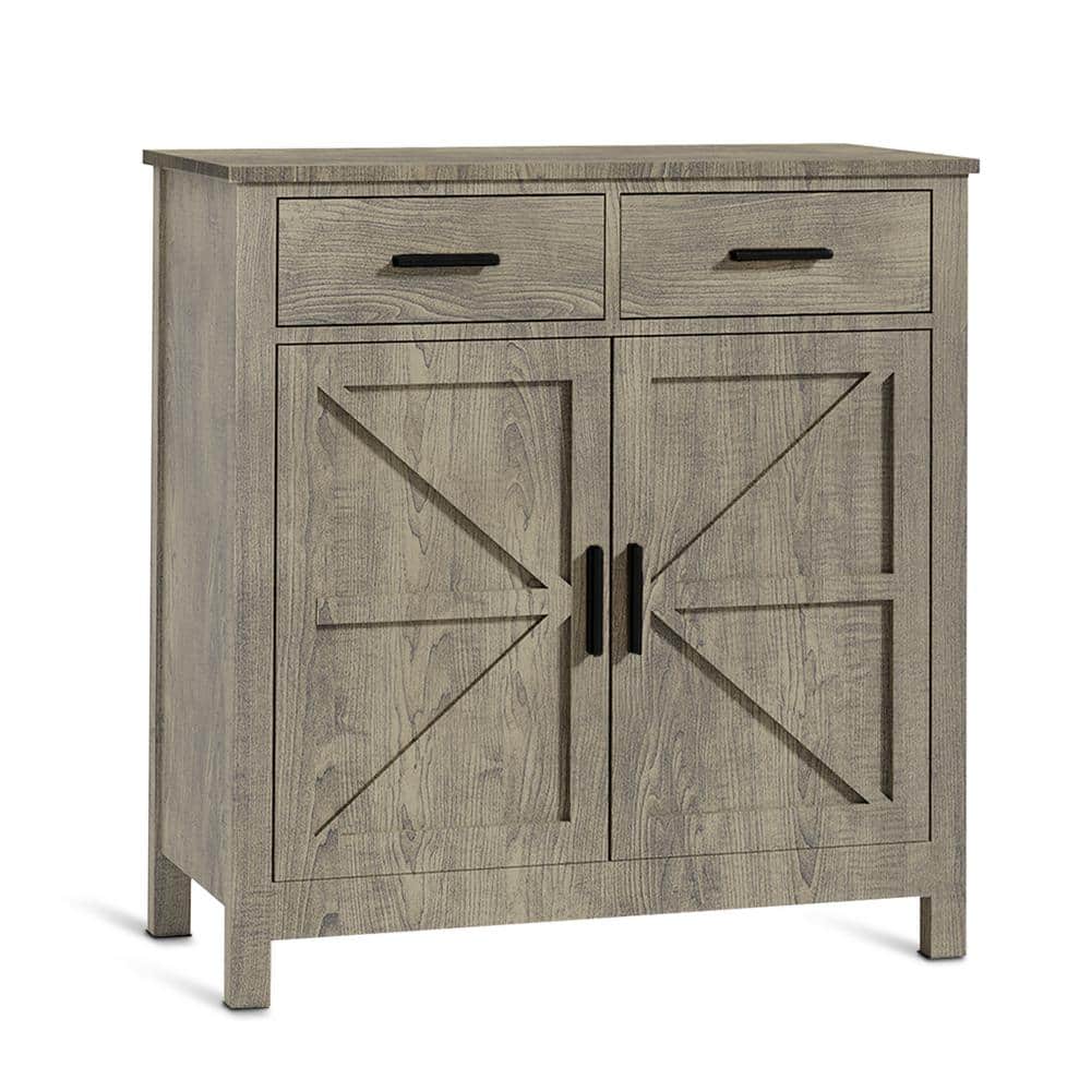 31.5 in. W x 11.4 in. D x 31.6 in. H Particle Board Ready to Assemble Cabinet, Floor Pantry Kitchen Cabinet in Gray - Hercitys