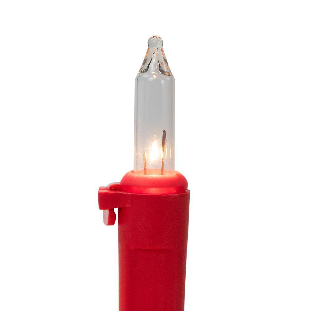 100-Count Clear Mini Christmas Light Set – 20.25 ft. Red Wire - Hercitys