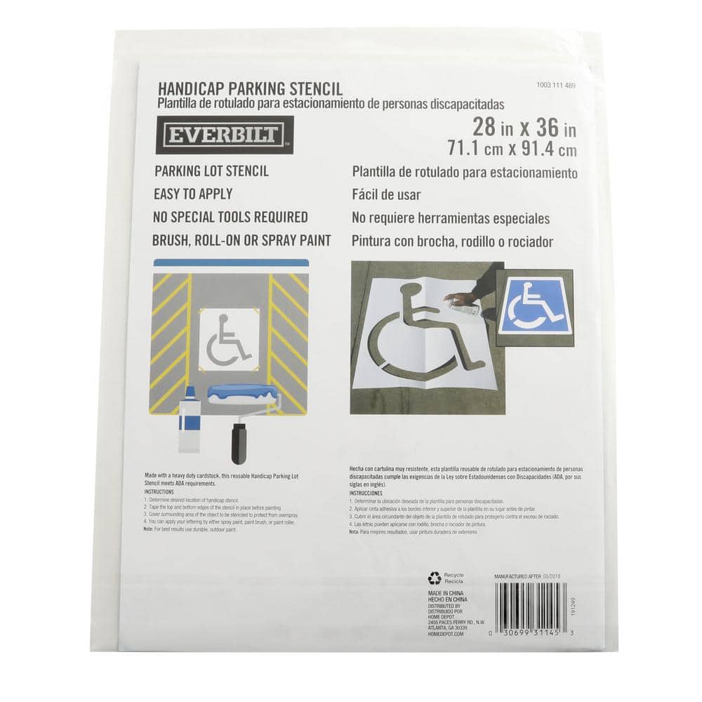 30 in. x 36 in. Handicap Parking Lot Stencil - Hercitys