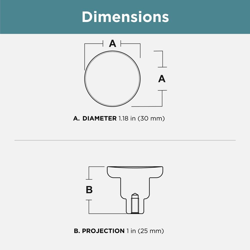 10-Pack Art Deco Streamline Round 1-3/16 in. (30 mm) Modern Champagne Bronze Cabinet Knobs - Hercitys