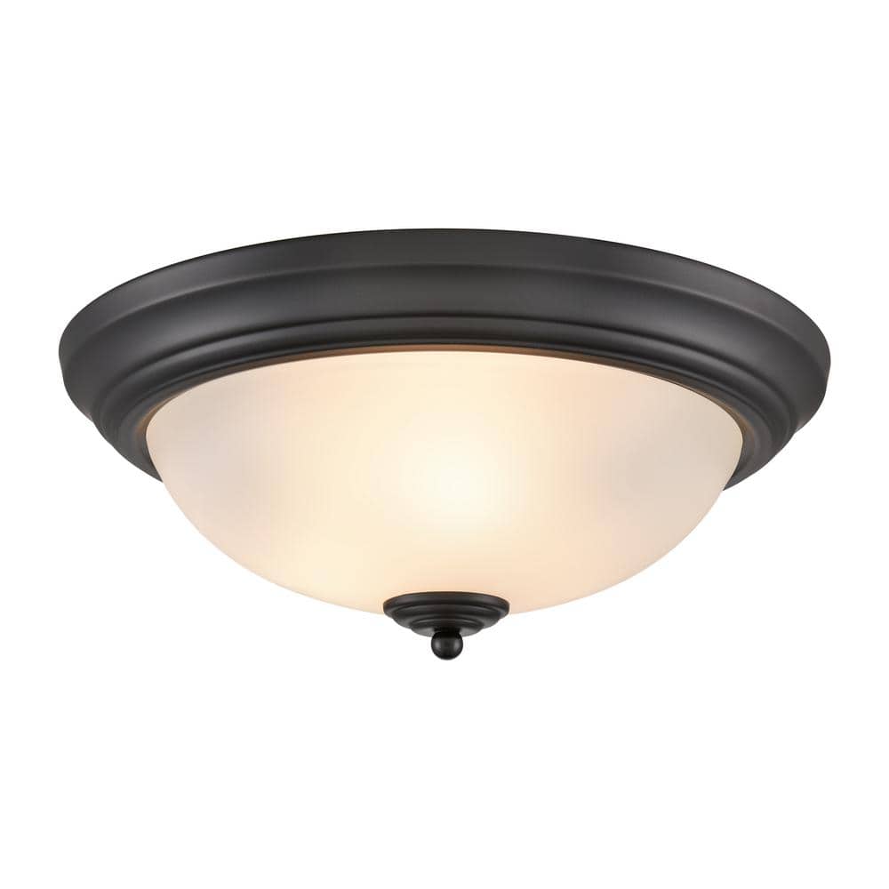 15 in. 3-Light Black Flush Mount - Hercitys