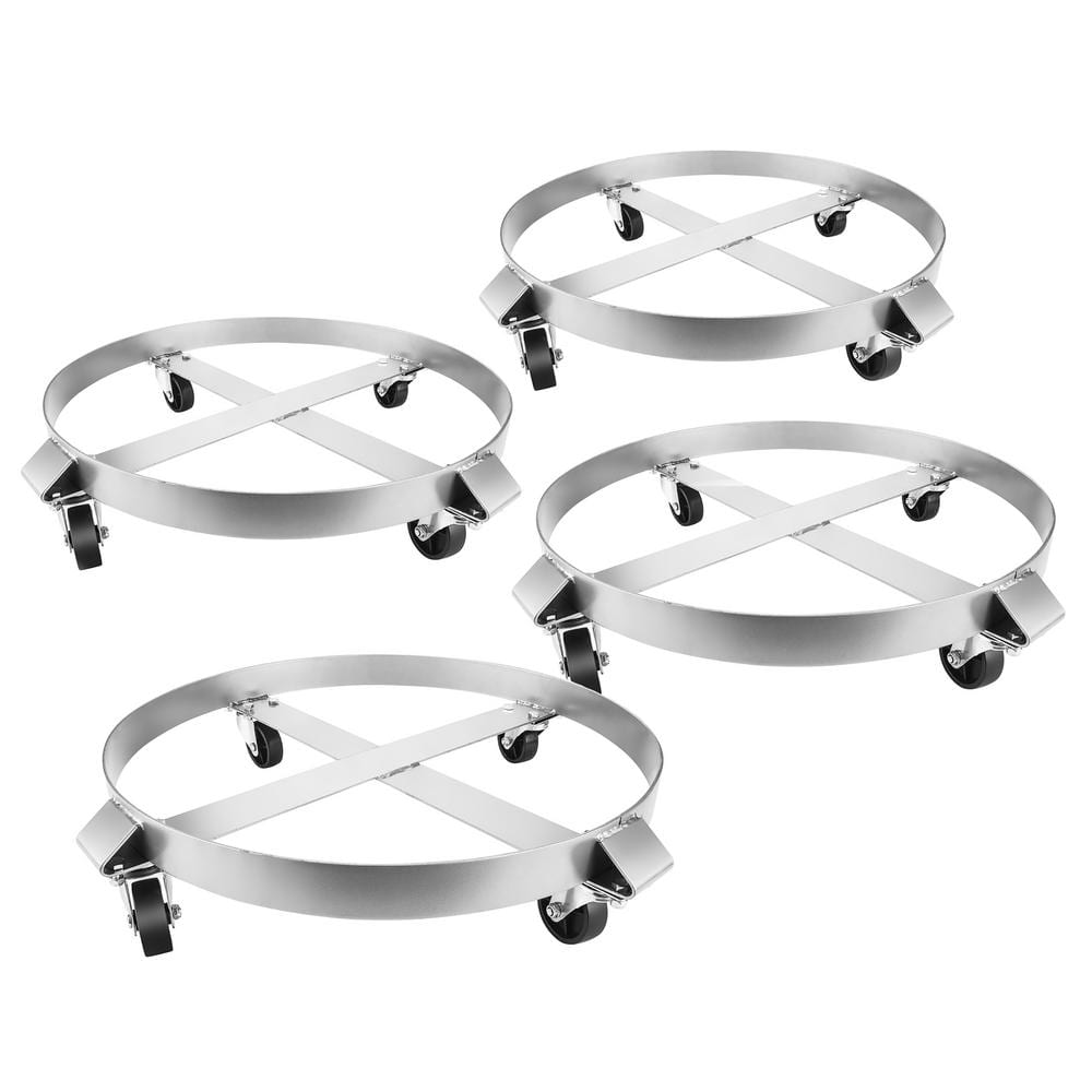 55 Gal. Metal Wheeled Heavy Duty Drum Dolly (4-Pack) - Hercitys