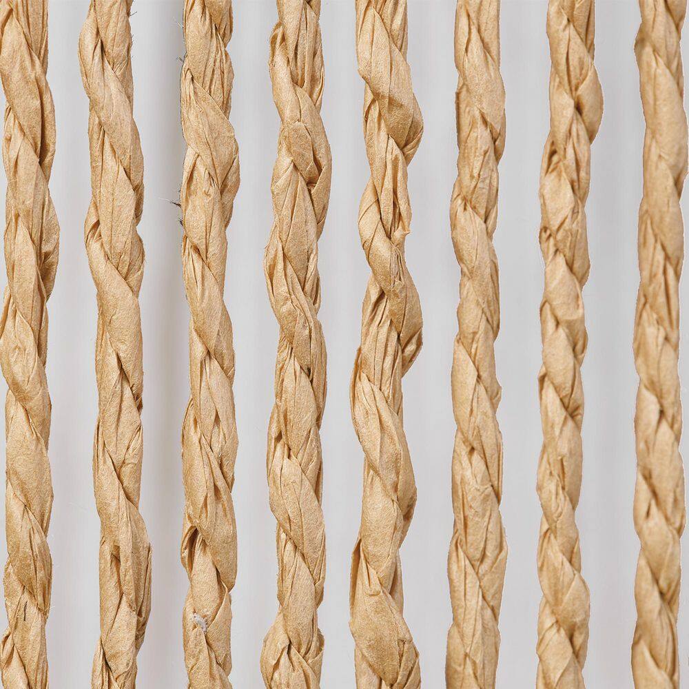 10.25 in. 1-Light Matte Black Semi-Flush Mount Ceiling Light with Paper Twine Shade - Hercitys