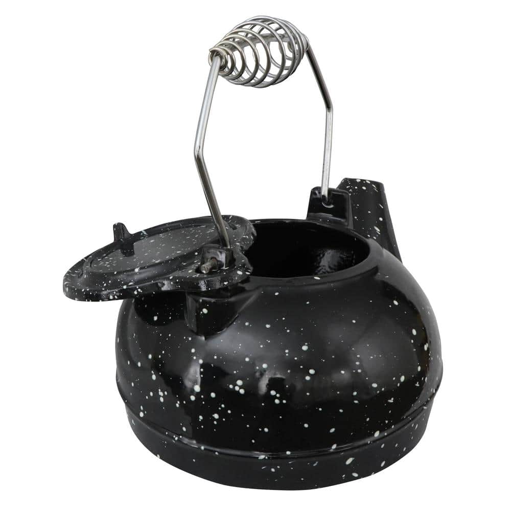 3 qt. Enameled Porcelain Steamer Kettle – Black with White Speckles - Hercitys