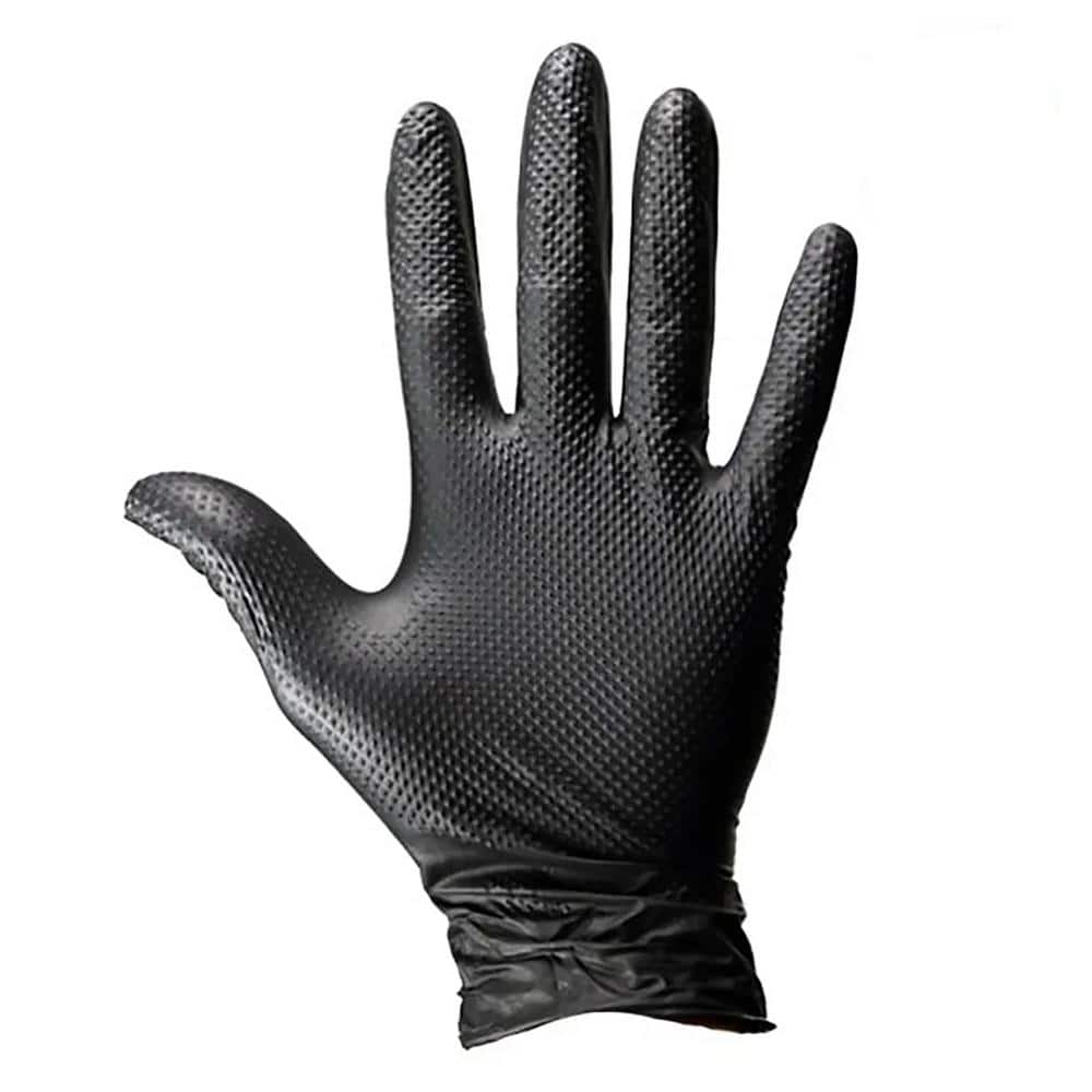 30 -Count Black RESEAL Textured Nitrile Glove - Hercitys