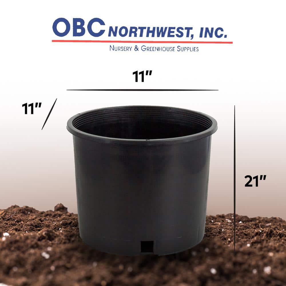 5 Gal. Premium Nursery Black Plastic Planter Garden Grow Pots, 5-Pack - Hercitys