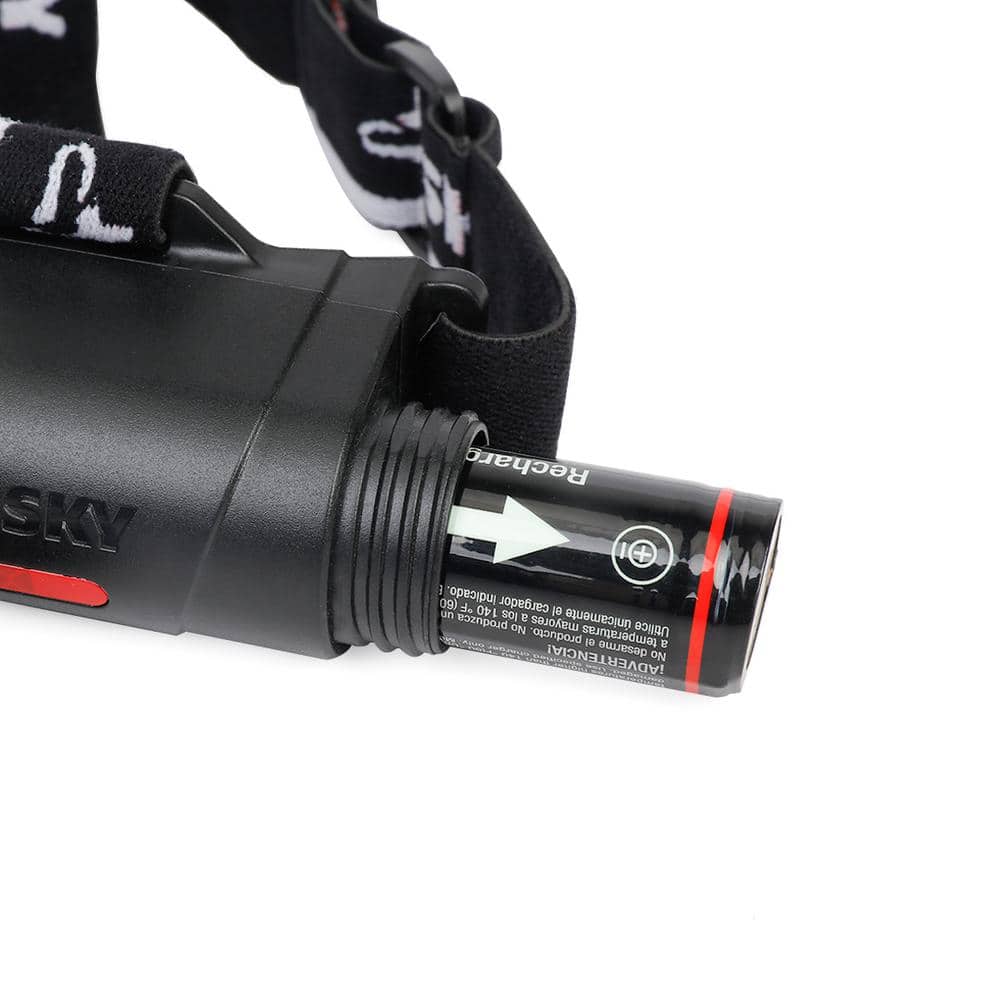 1000 Lumens Dual Power Aluminum Headlight 3.7-Volt 4600 mAh Rechargeable Replacement Battery - Hercitys