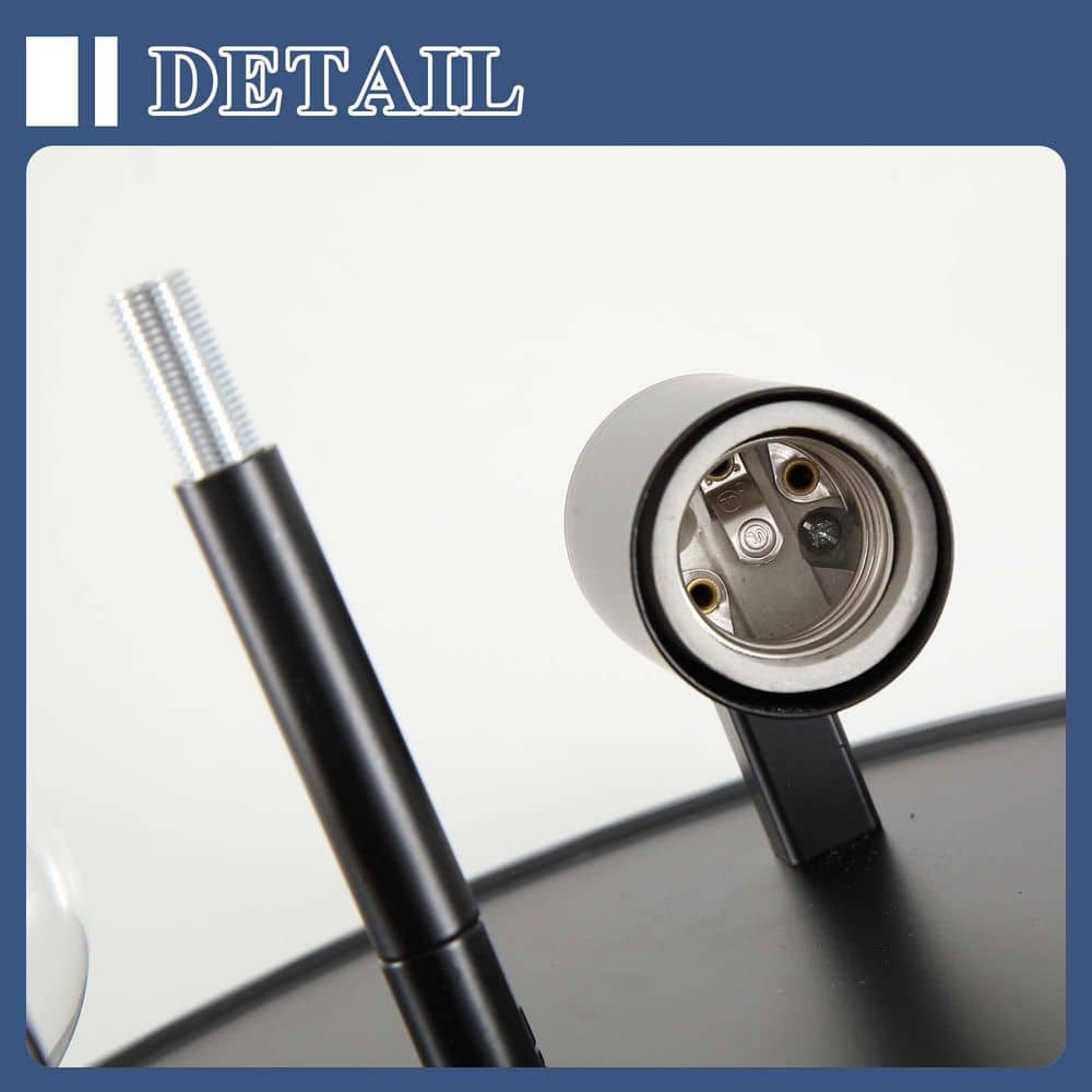 10.63 in. 2-Light Black Farmhouse Flush Mount with Seeded Glass Shade and No Bulbs Included (2-Pack) - Hercitys