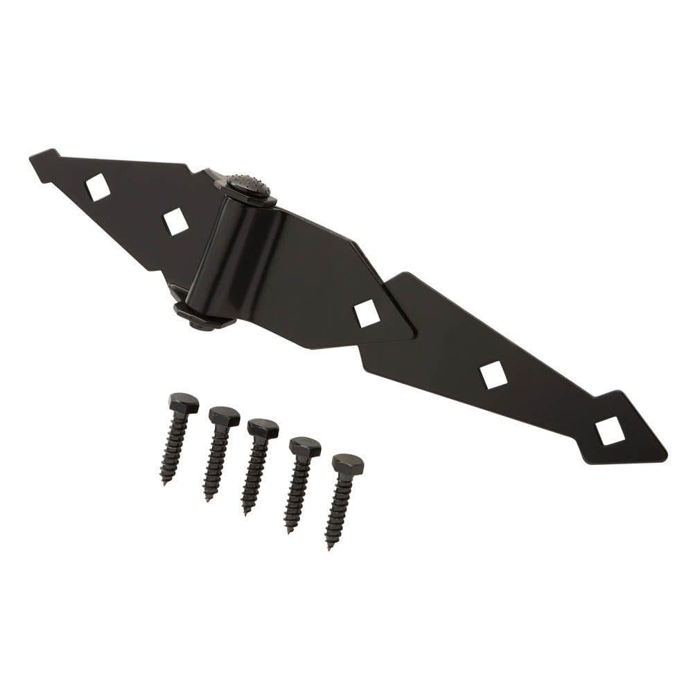 (2-Pack) 8 in. Black Heavy Duty Strap Hinge - Hercitys