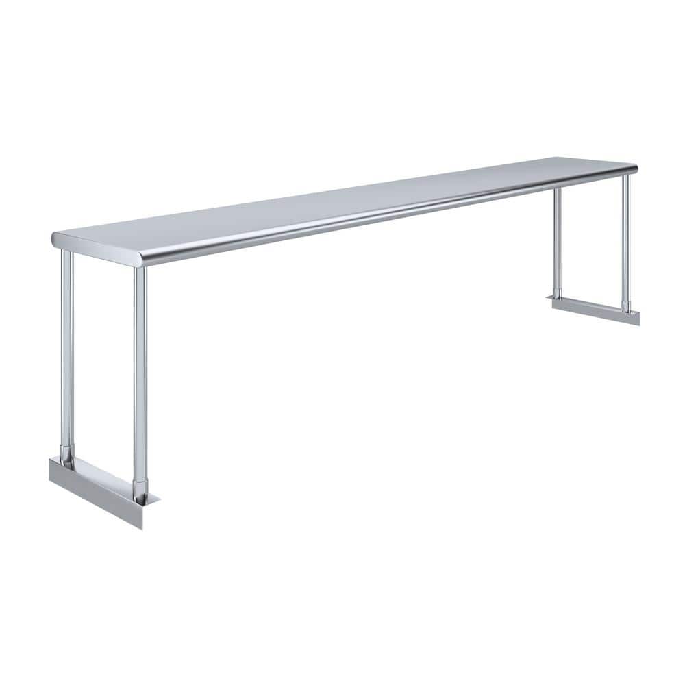 12 in. Deep x 72 in. Long Stainless-Steel Single Tier Over Shelf-Kitchen Prep Table - Hercitys