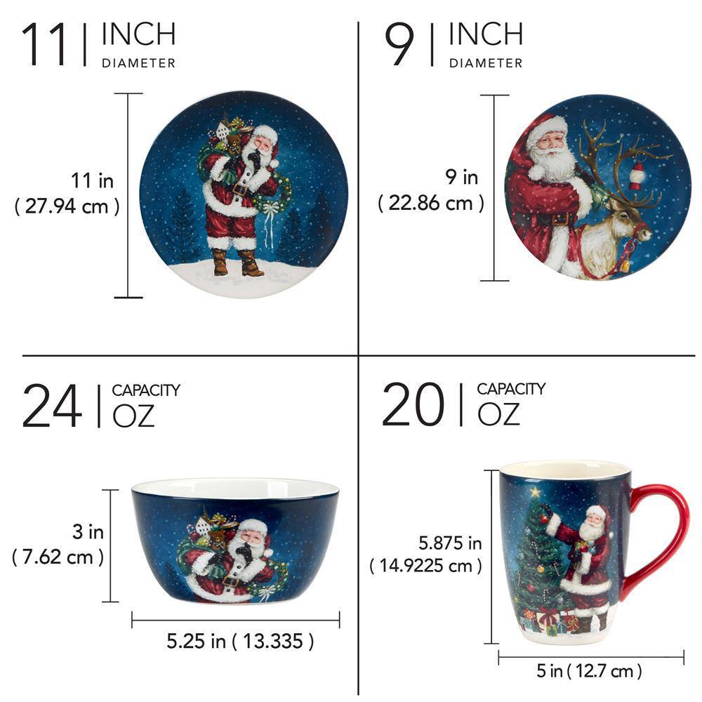 16-Piece Earthenware Santa’s Secret Dinnerware Set - Hercitys