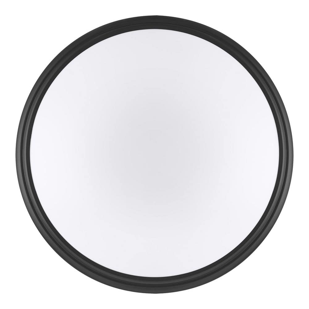 12 in. Light Matte Black and White Adjustable CCT Integrated LED Ceiling Flush Mount Fixture with Interchangeable Trim - Hercitys