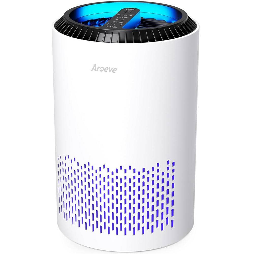 287 sq. ft. Air Purifiers for Home with Sleep Mode, Speed Control for Smoke, Pollen, Dander, Hair and Smell in White - Hercitys
