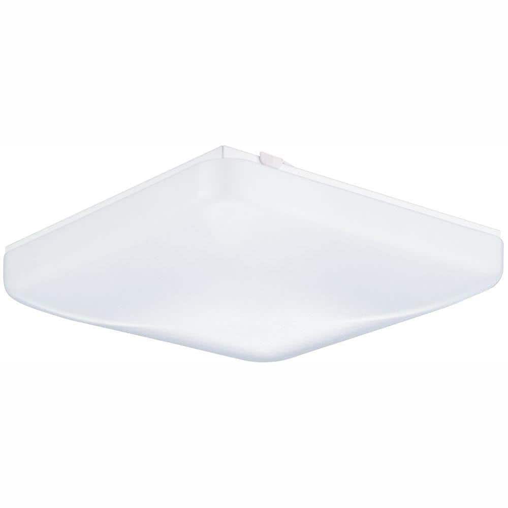 15 in. White LED Low-Profile Residential Square Flush Mount - Hercitys