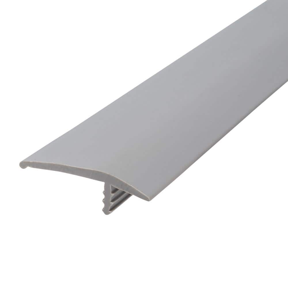 1-1/4 in. Dove grey Flexible Polyethylene Offset Barb Bumper Tee Moulding Edging 25 foot long Coil - Hercitys