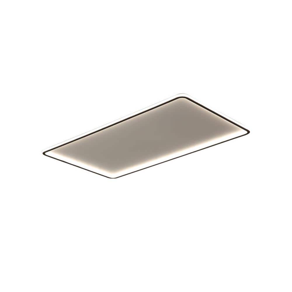 35.5 in. 1-Light White Modern Rectangular Shape Selectable LED Flush Mount Ceiling Light - Hercitys
