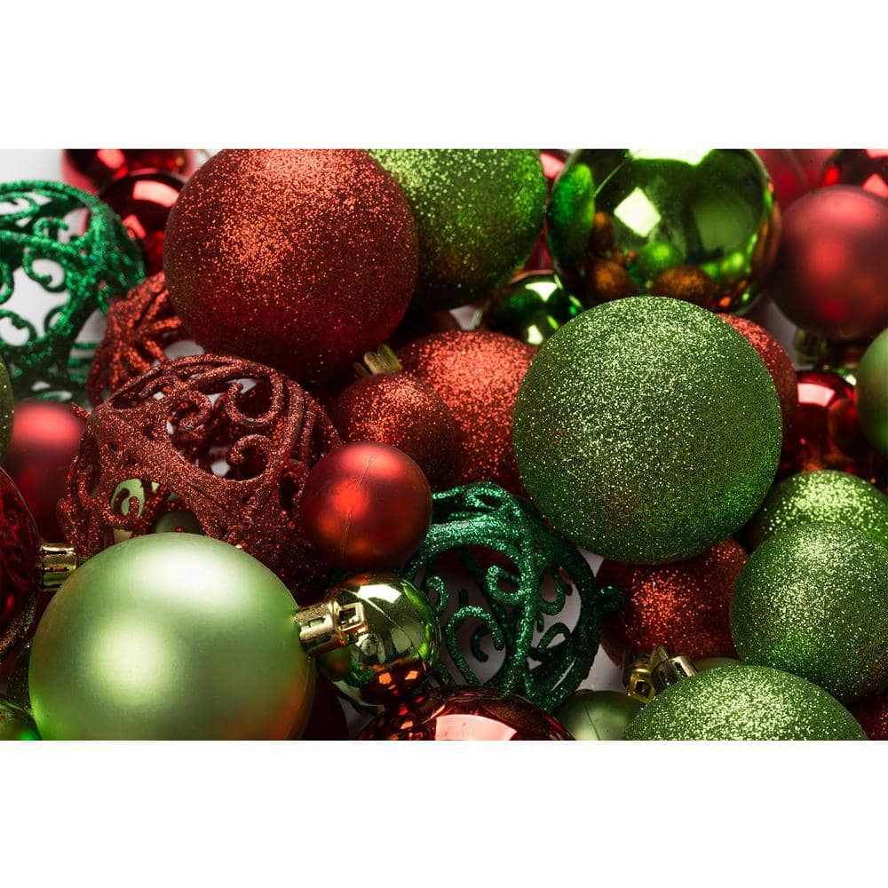100 Shatterproof Christmas Ornaments – Christmas Ornaments For Christmas Tree – Decorative Ball -Red and Green - Hercitys
