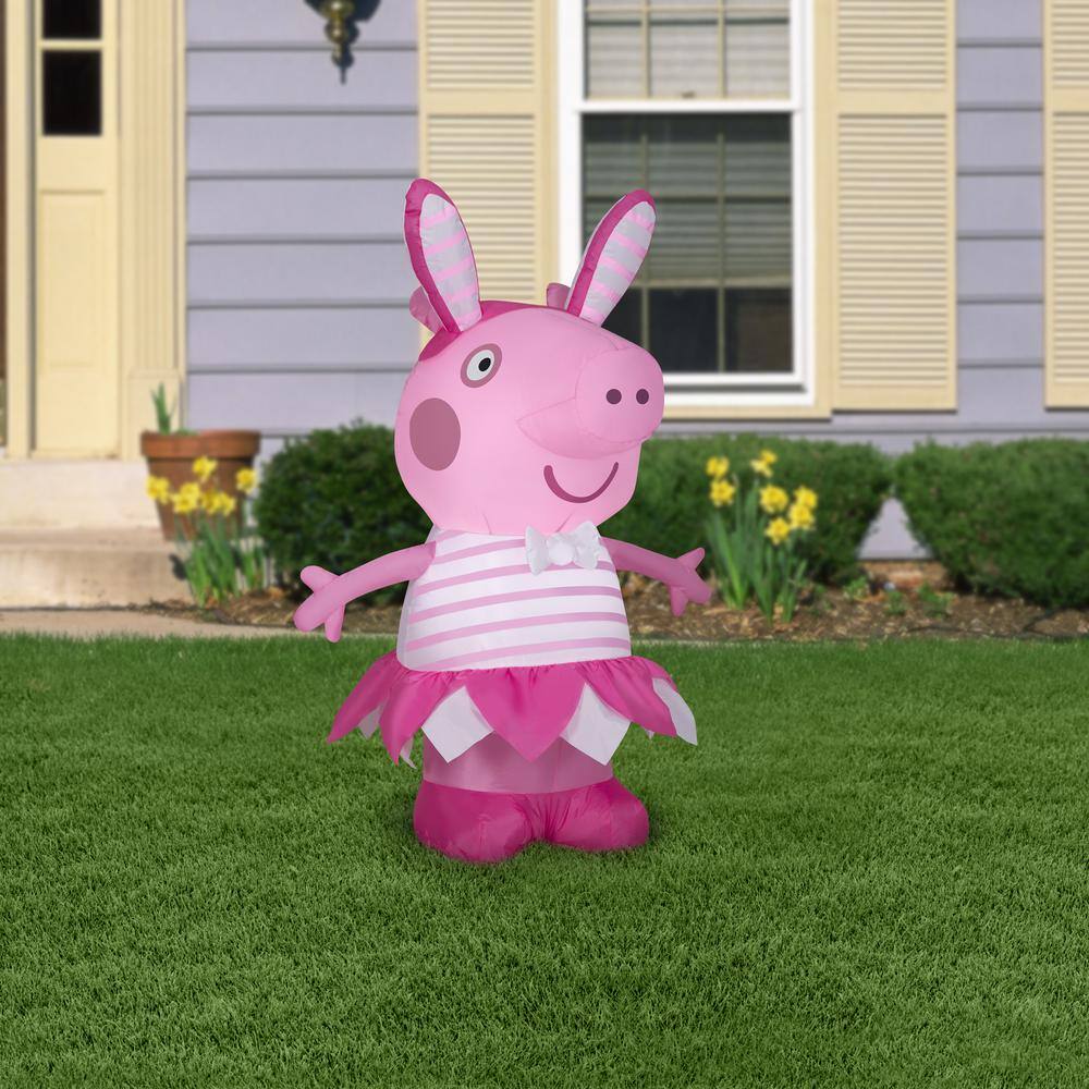 3.5Ft. Tall Airblown Peppa Pig in Easter Outfit - Hercitys