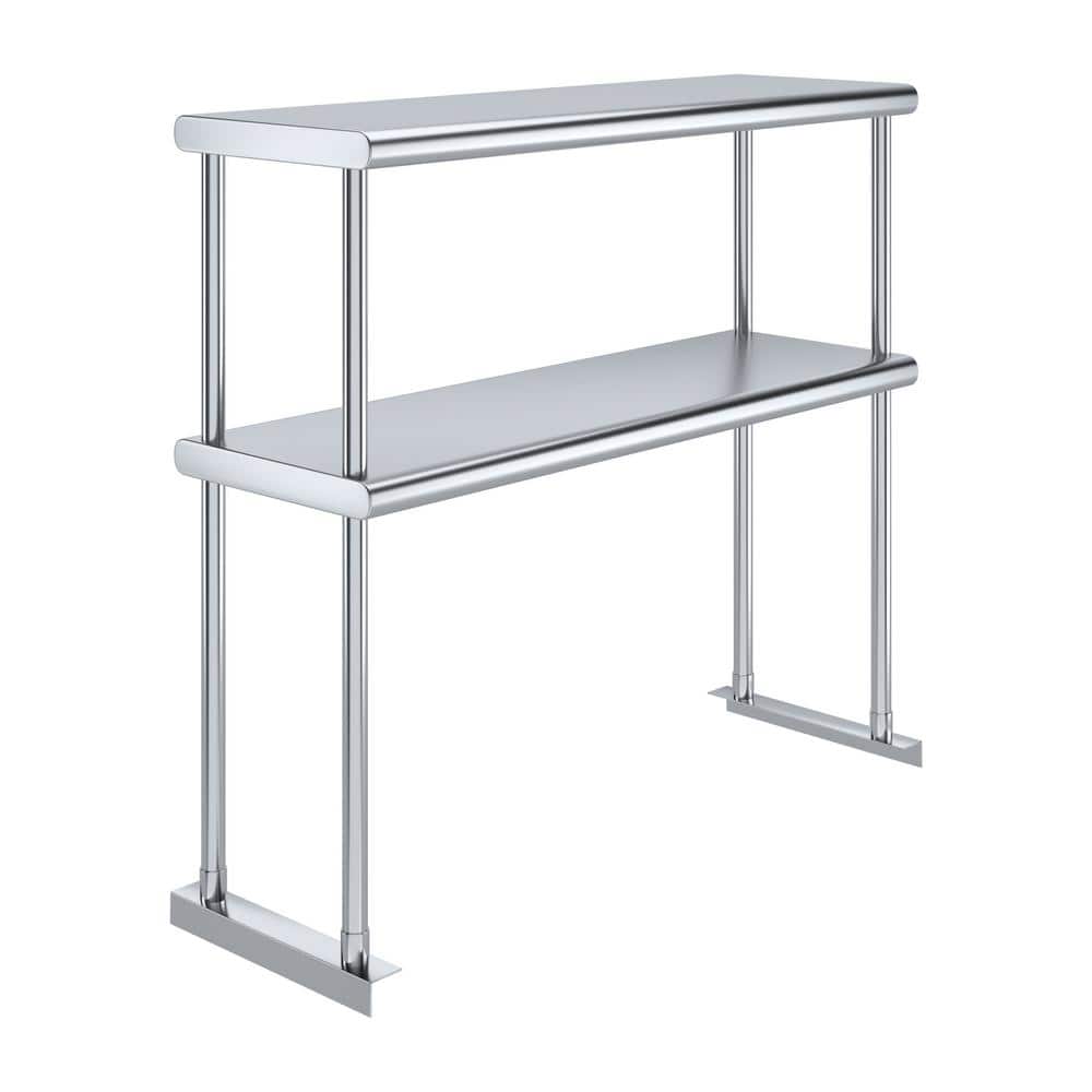 12 in. x 36 in. Stainless Steel Double OverShelf for Kitchen Utility Table : 2-Tier Overshelf - Hercitys