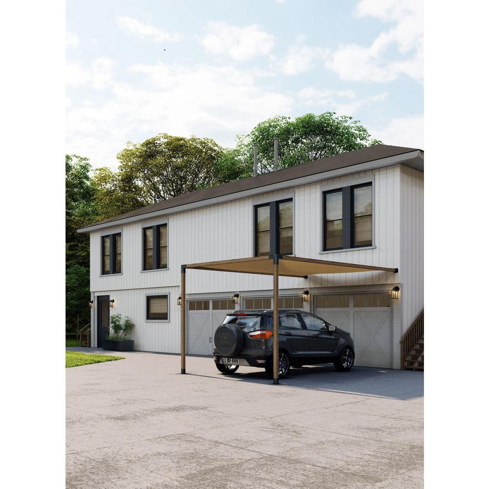 12 ft. x 12 ft. Black Steel Wall-Mounted Pergola Bracket Kit Flat Pergola - Hercitys