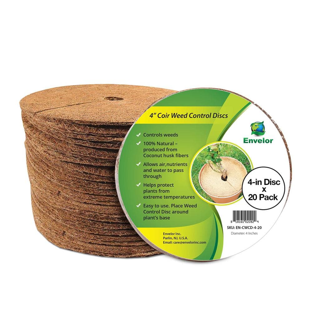 4 in. Coconut Fiber Mulch Tree Ring Protector Mat (20-Pack) - Hercitys