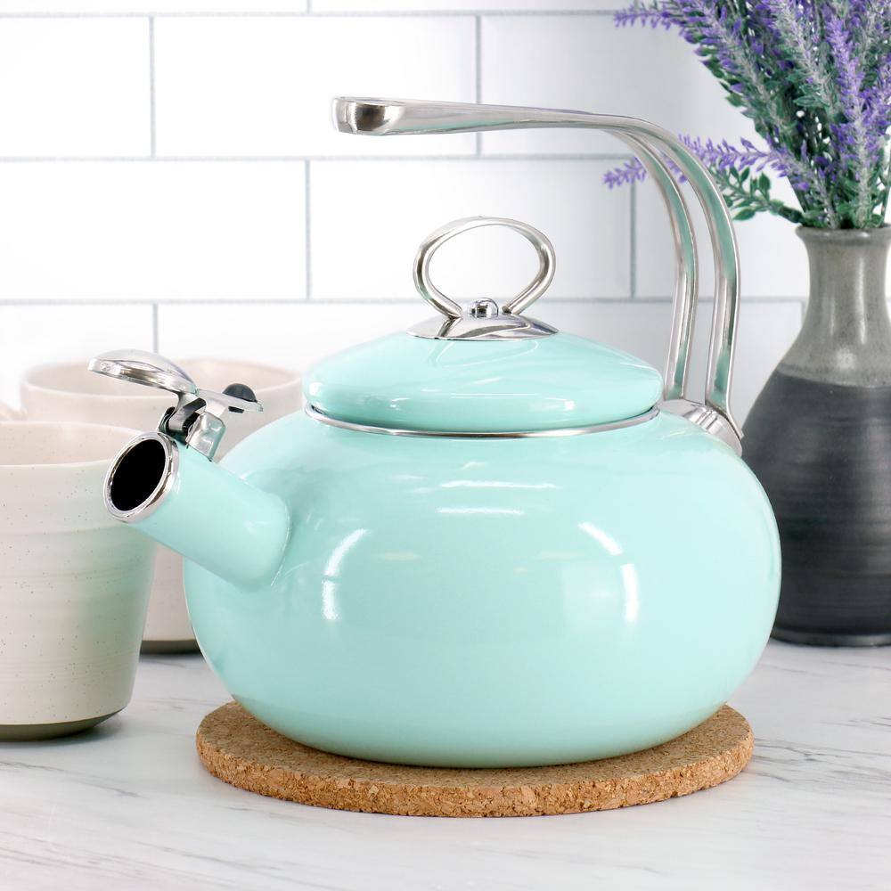 1.5 Quart 6 Cup Enamel on Steel Tea Kettle in Martha Blue - Hercitys