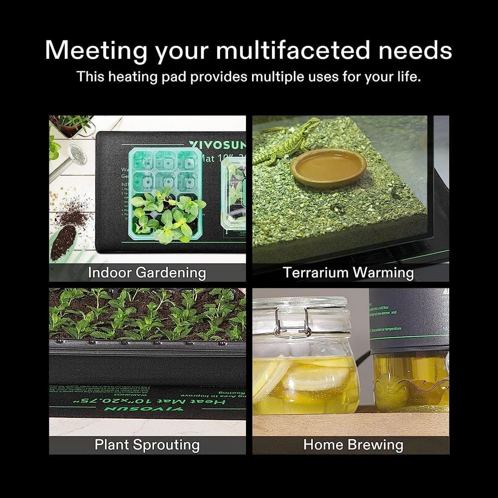 10 in. x 20.75 in. Durable Waterproof Seedling Heat Mat (2-Pack) - Hercitys