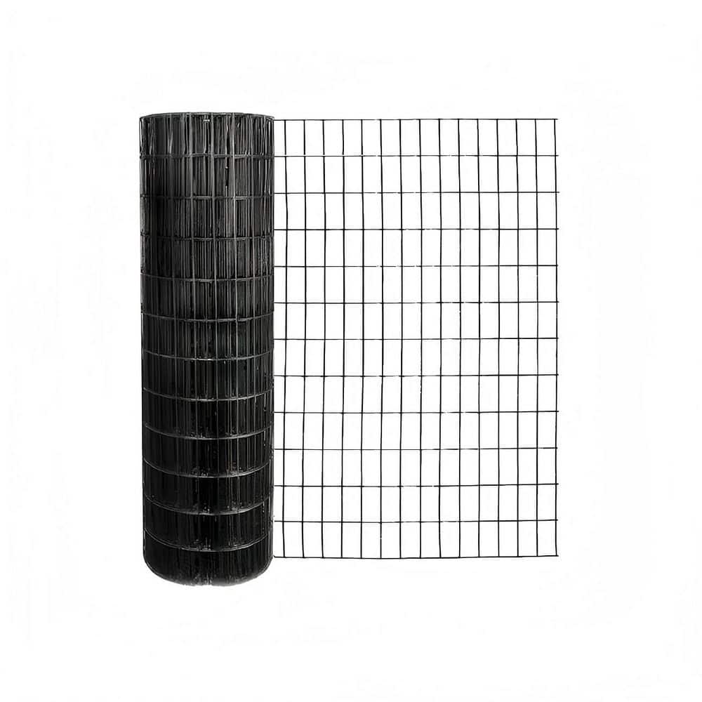 5 ft. x 50 ft. Black Vinyl Coated Hardware Cloth, 60 in. H PVC Coated Welded Wire Mesh Fence, Metal Garden Fencing - Hercitys