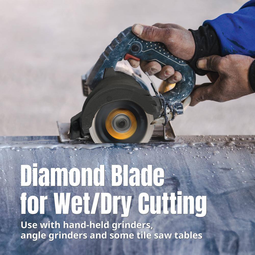 4 in. Turbo Mesh Rim, Super Thin Diamond Saw Blades for Handheld Tile Saw and Angle Grinder (2-Pack) - Hercitys