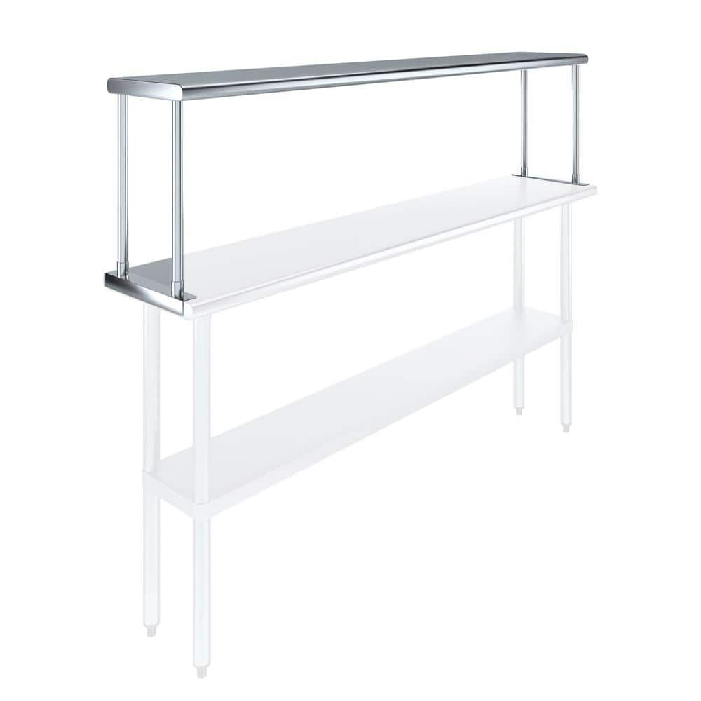 12 in. Deep x 72 in. Long Stainless-Steel Single Tier Over Shelf-Kitchen Prep Table - Hercitys