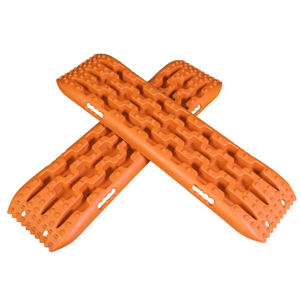 41 in. Off-Road Traction Boards, Recovery Tracks, and Traction Mat Set: Ideal for Snow, Mud and Sand Rescue, Orange - Hercitys
