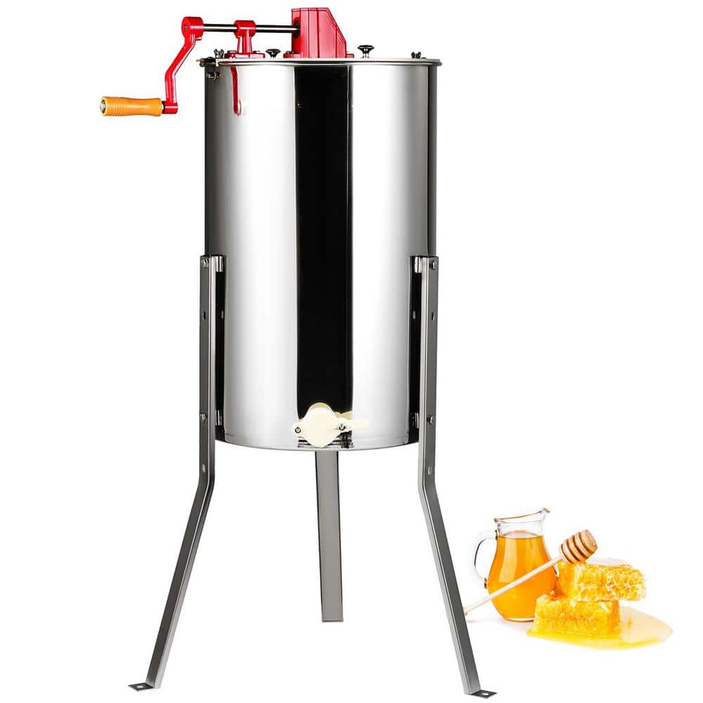 3 Frames Manual Honey Spinner Extractor, Stainless Steel Beekeeping Extraction, Honeycomb Drum Spinner with Stand - Hercitys