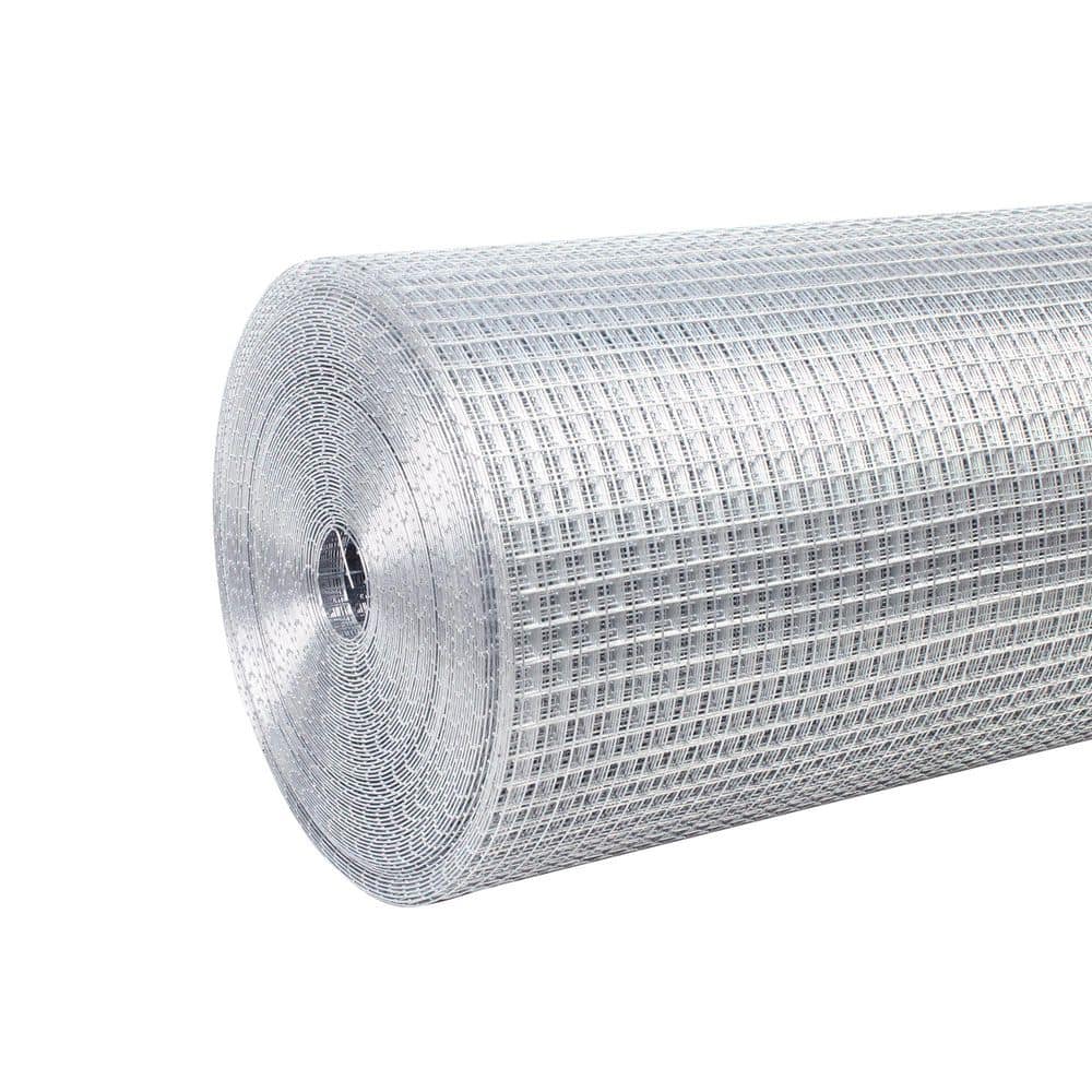 1/2 in. x 48 in. x 50 ft. Hardware Cloth Welded Silver Metal Edging Hot-Dip Galvanized Chicken Wire Fence Garden Plant - Hercitys
