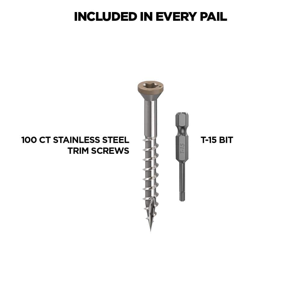 1-5/8 in. #8 316 Stainless Steel Winchester Premium Star Drive Trim Screws (100-Count) - Hercitys