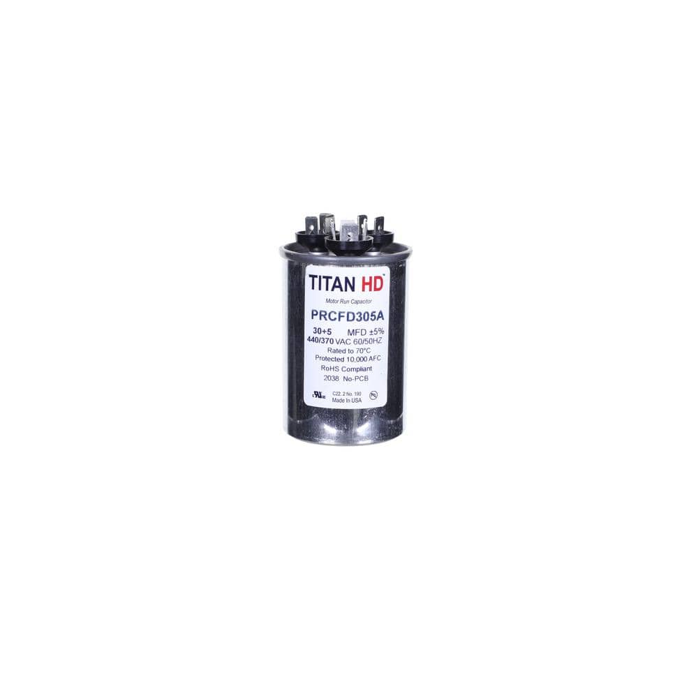 30 Plus 5 MFD, 440-Volt/370-Volt Dual Voltage Round Run Capacitor - Hercitys