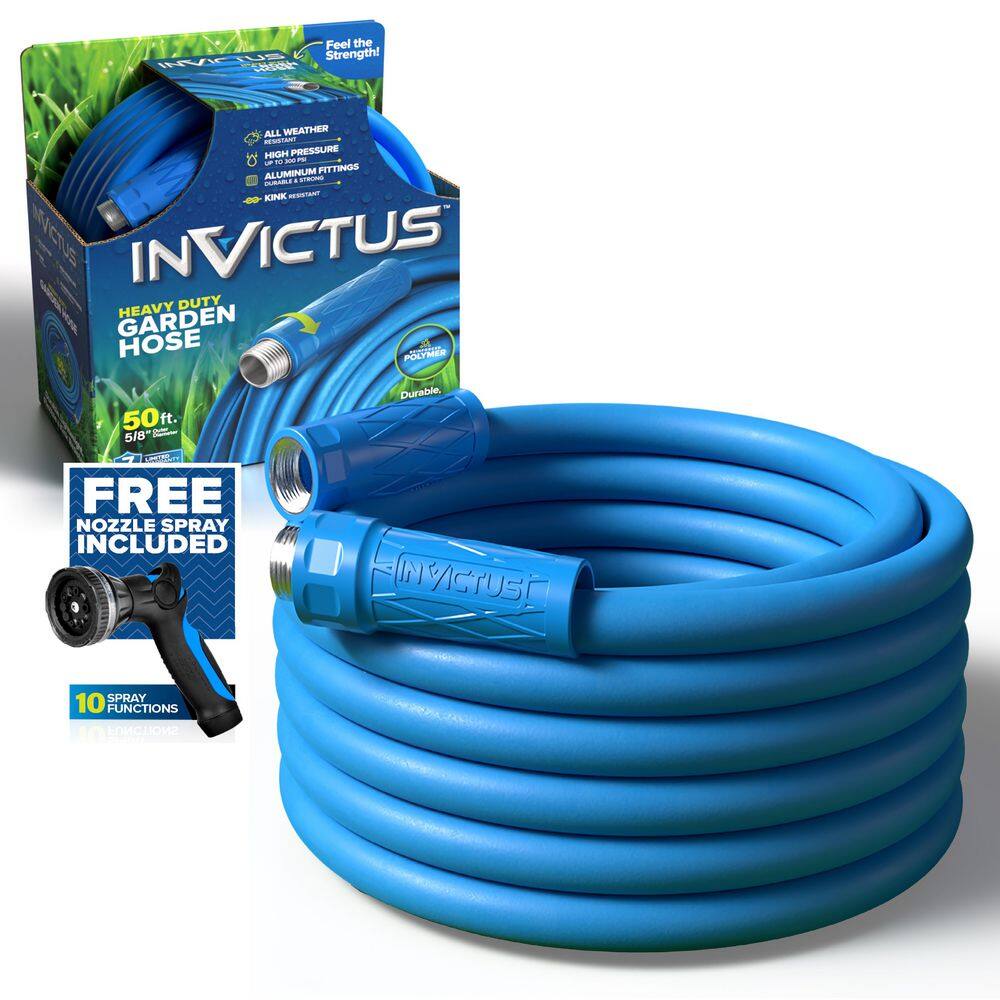 5/8 in. Outer Dia x 50 ft. Heavy-Duty Reinforced Polymer 300PSI Lightweight Kink and Weather Resistant Garden Hose - Hercitys