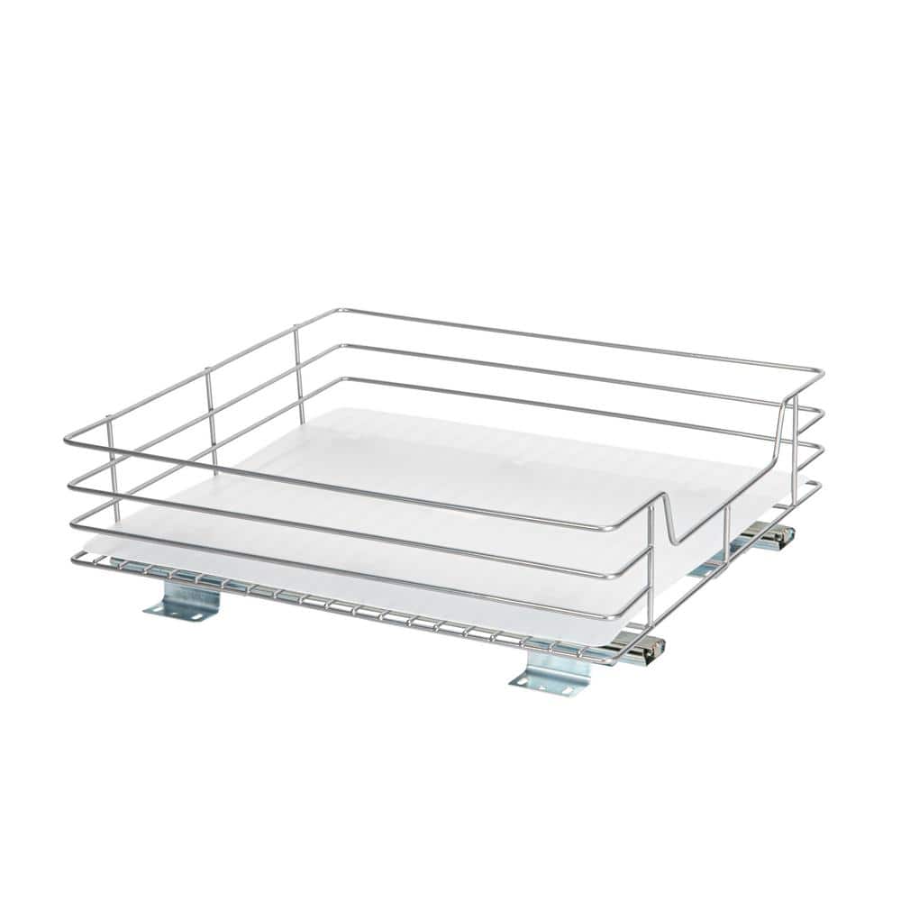 15 in. W 1-Shelf Nickel Sliding with Mounting Hardware Pantry Organizer - Hercitys