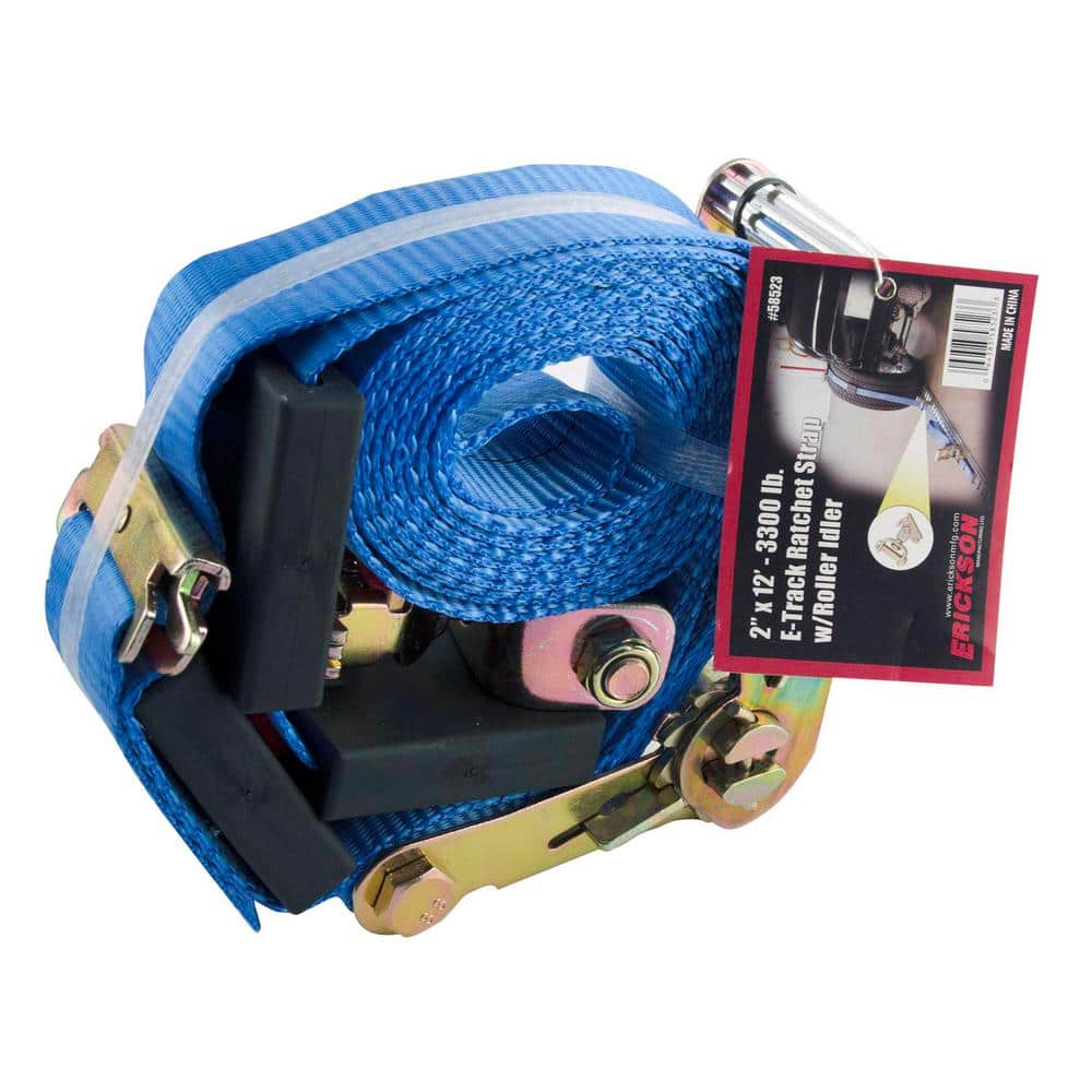 12 ft. x 2 in. Adjustable Tire Strap with E-Track Roller Idler Fitting - Hercitys