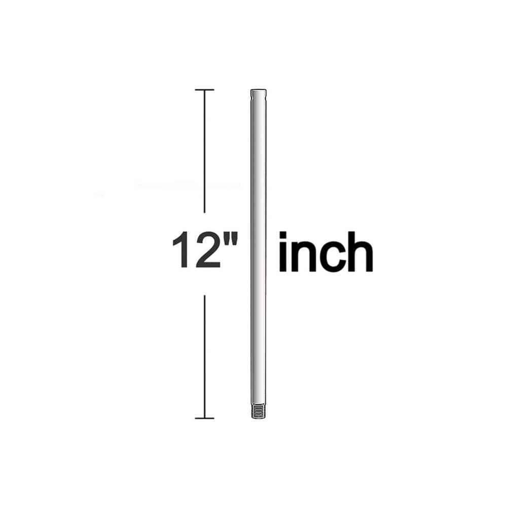 12 in. Polished Nickel Extension Downrod, 1/2 in. Inside Diameter - Hercitys