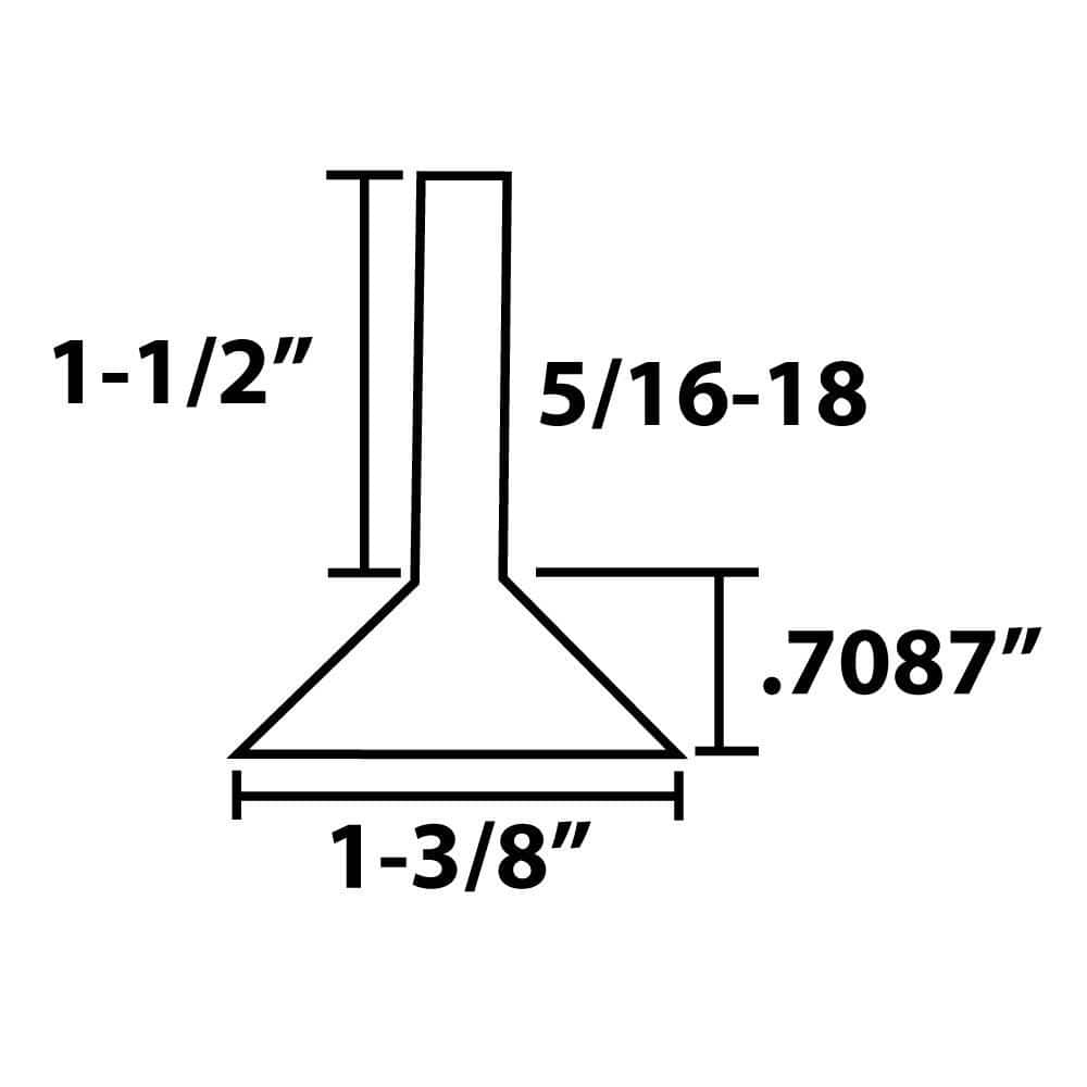 (100-Pack) Titan Nickel-White Hex Base 5/16-18 Thread x 1-1/2 in. L Stem Furniture Replacement Leveler with Insert - Hercitys