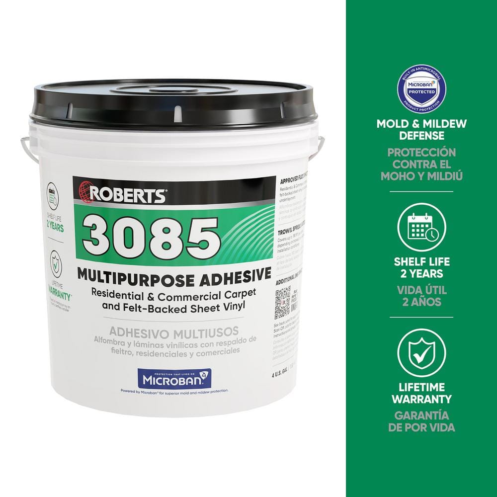 3085 Multipurpose 16 qt. (4 Gal.) Carpet and Felt-backed Sheet Vinyl Floor Adhesive - Hercitys