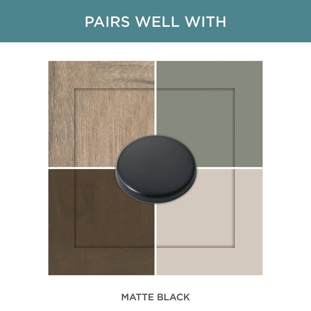 12-Pack Classic Edge 1-3/8in. (35 mm) Classic Matte Black Cabinet Knob - Hercitys