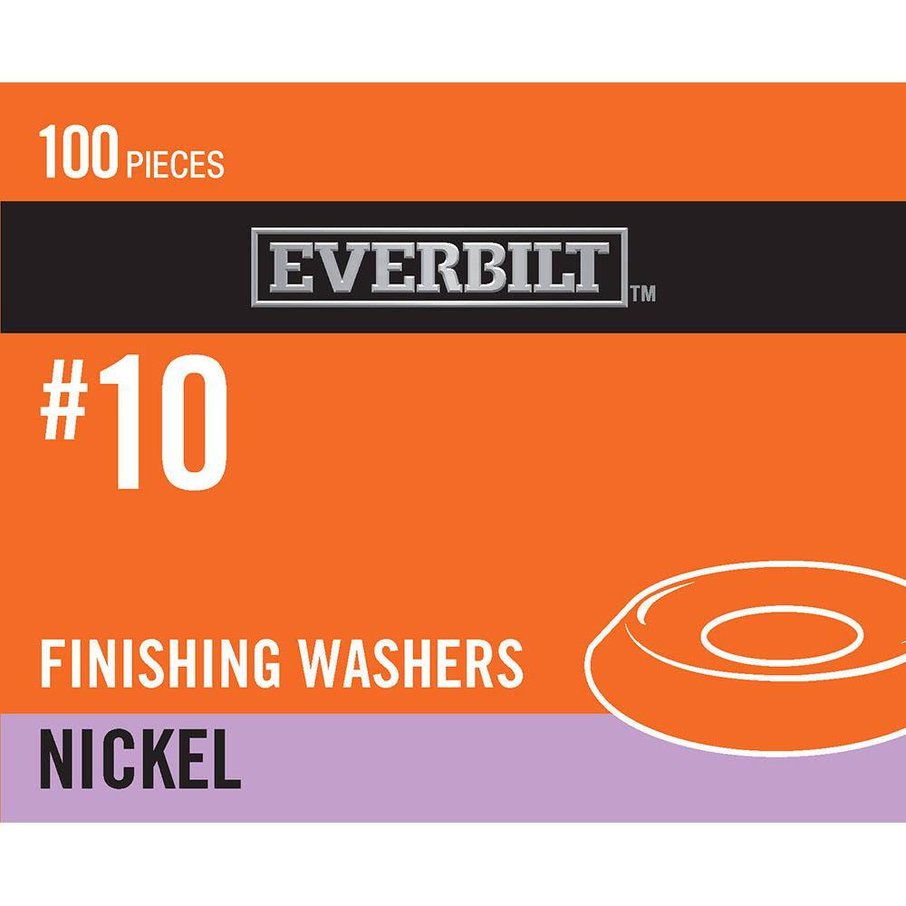#10 Nickel Plated Finishing Washer (100-Pieces) - Hercitys