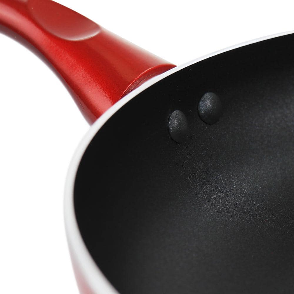 12 in. Aluminum Non Stick Frying Pan in Red - Hercitys