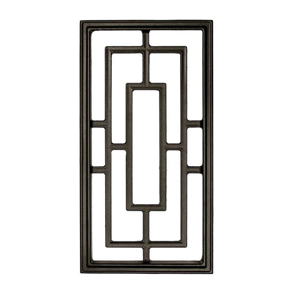 17-1/4 in. x 8-5/8 in. Black Cast Aluminum Rectangular Insert for Wooden Gate or Fence - Hercitys