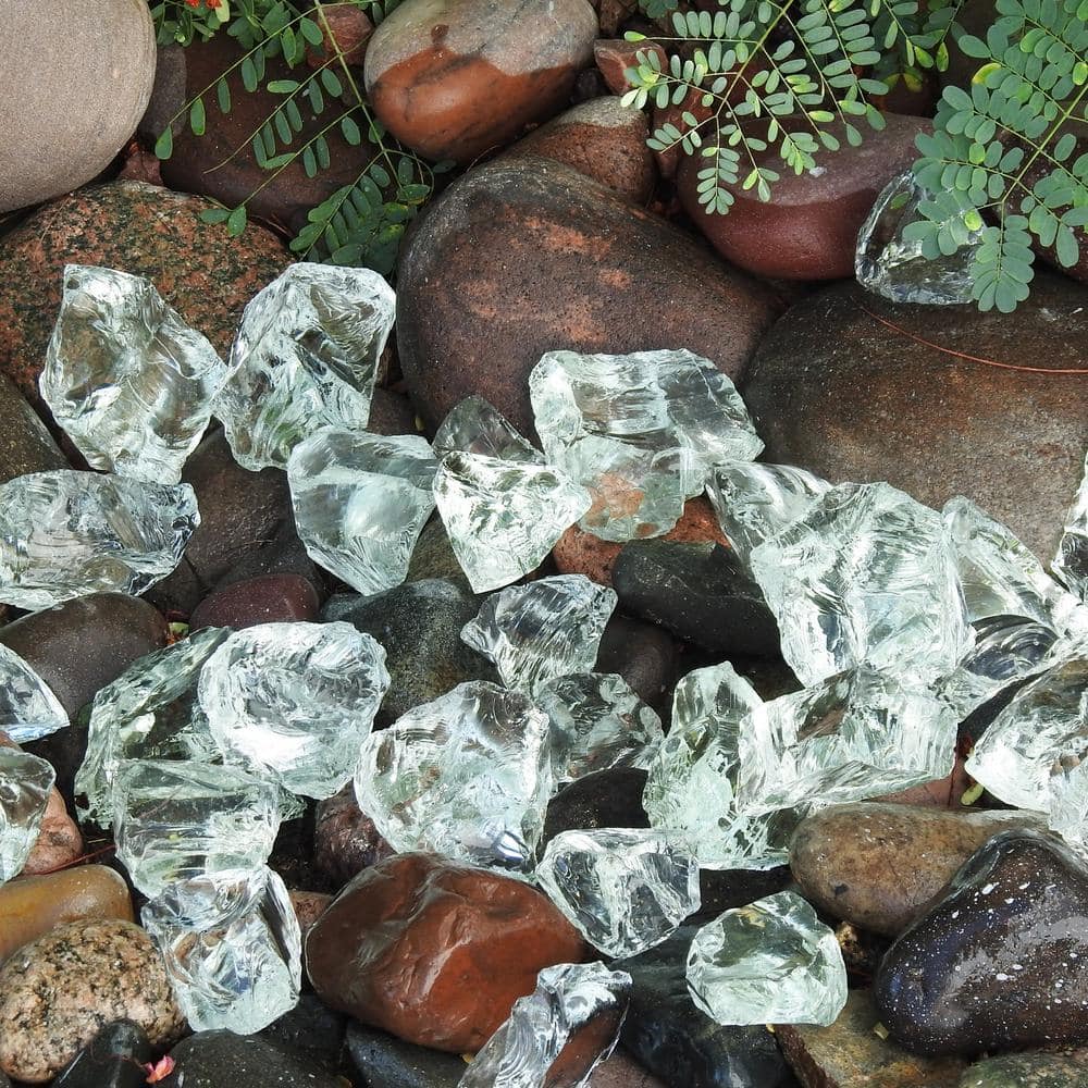 0.36 cu. ft. 2 in. to 4 in. Ice Clear Landscape Recycled Glass- 20 lbs. Bag - Hercitys