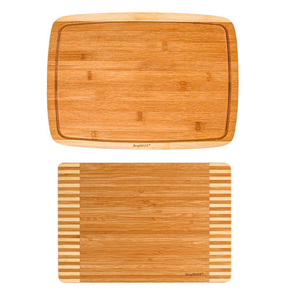 2-Piece Rectangular Bamboo Cutting Boards, 2-Tone Stripe - Hercitys