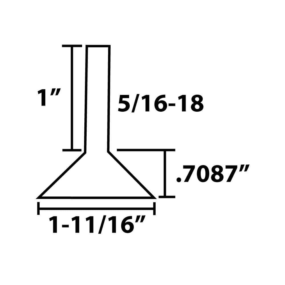 (100-Pack) Titan Nickel-White Hex Base 5/16-18 Thread x 1 in. L Stem Furniture Replacement Leveler with Insert Pro Pack - Hercitys